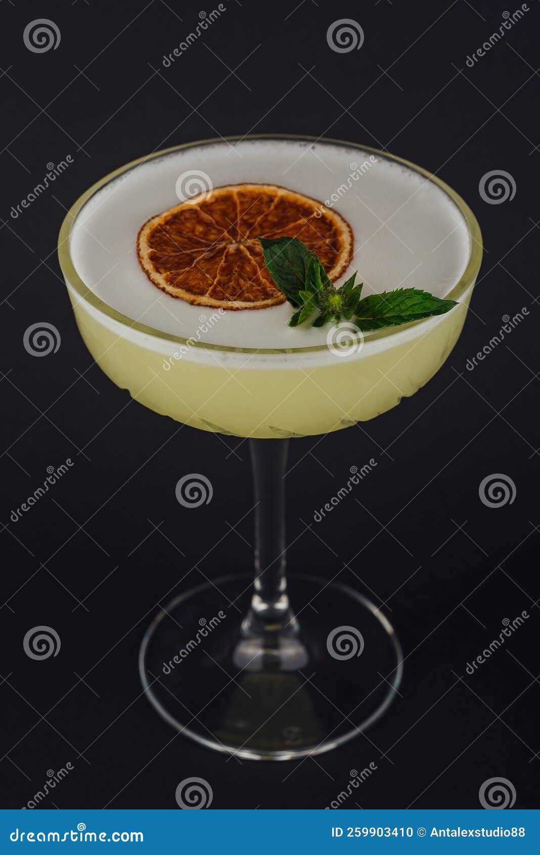 Classic Margarita Cocktail with Mint Leaves Stock Photo Image of