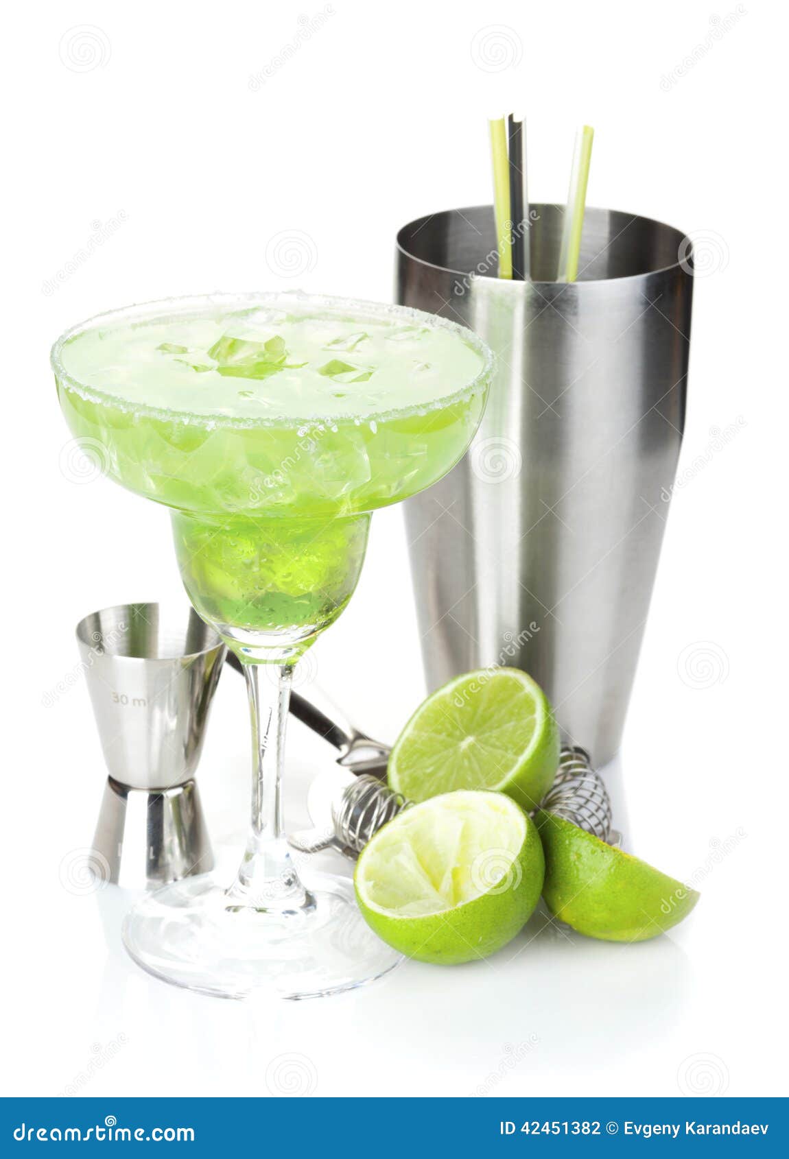 Margarita Drink With Salt On Glass Rim Stock Image ...
