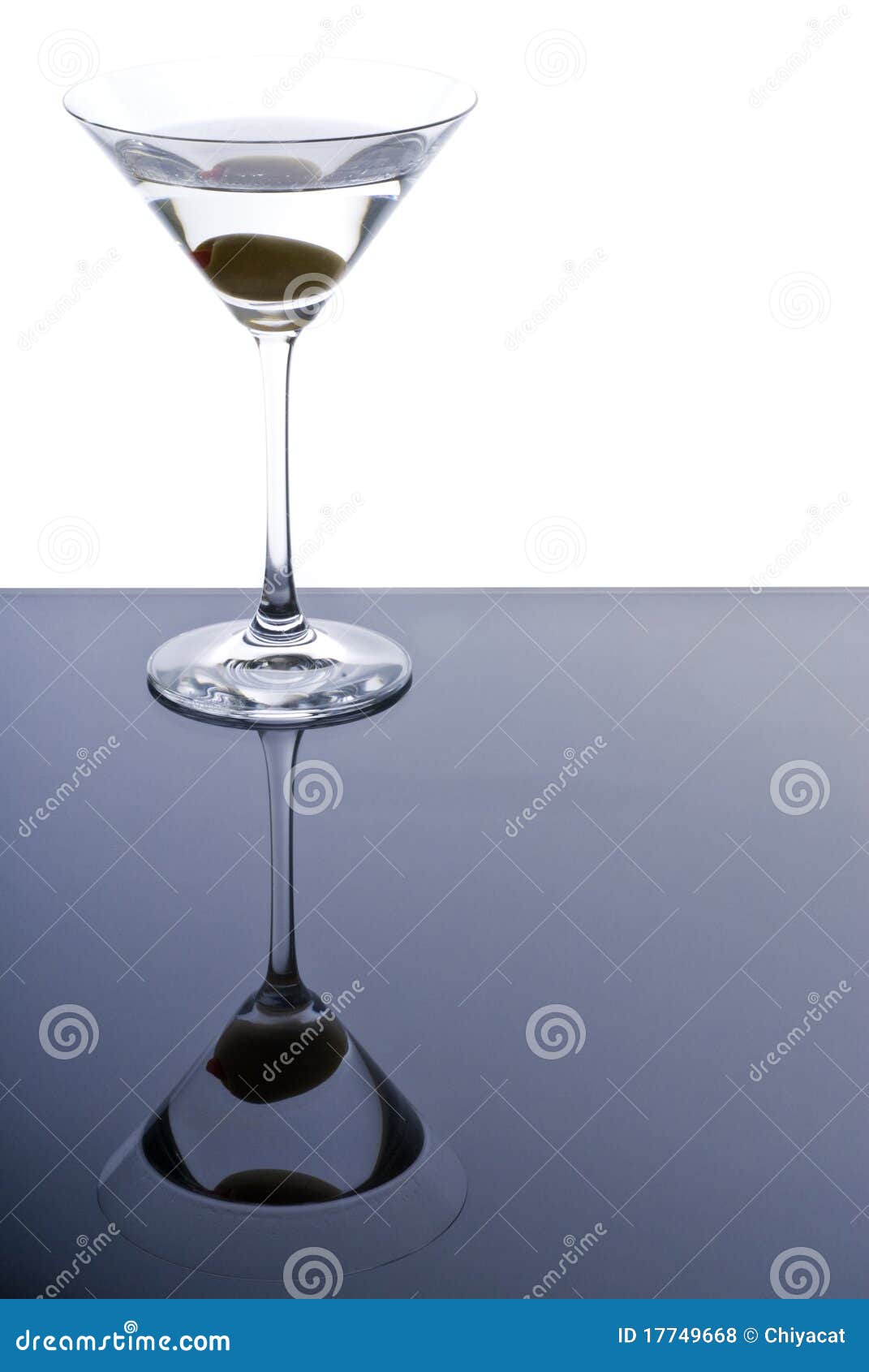 Classic Martini with a Green Olive Stock Photo Image of reflection