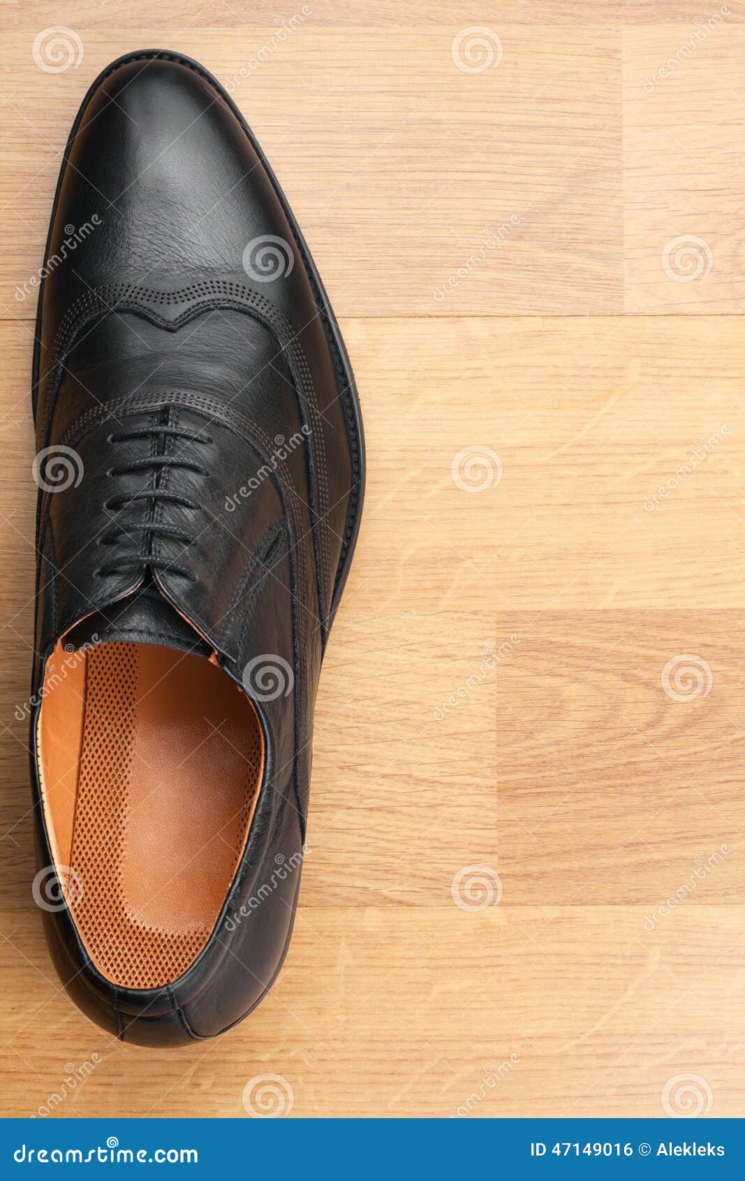 Classic Mens Shoes Stand on the Wooden Floor Stock Photo - Image of ...