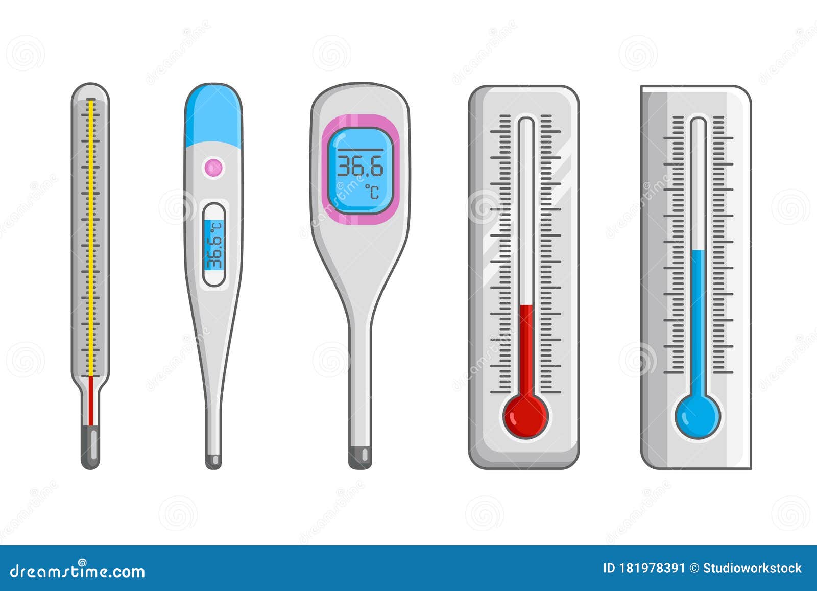 Electronic digital thermometer Royalty Free Vector Image