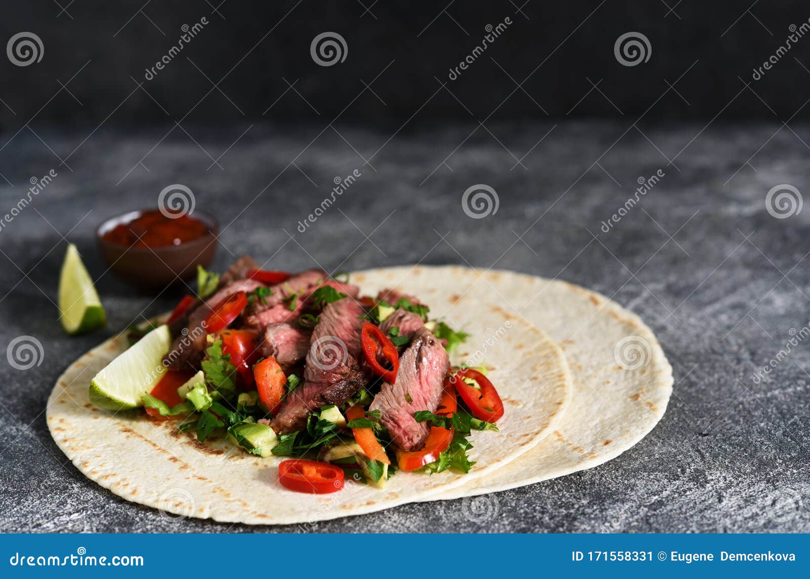 Classic Mexican Dish - Corn Tortilla with Vegetables Stock Image