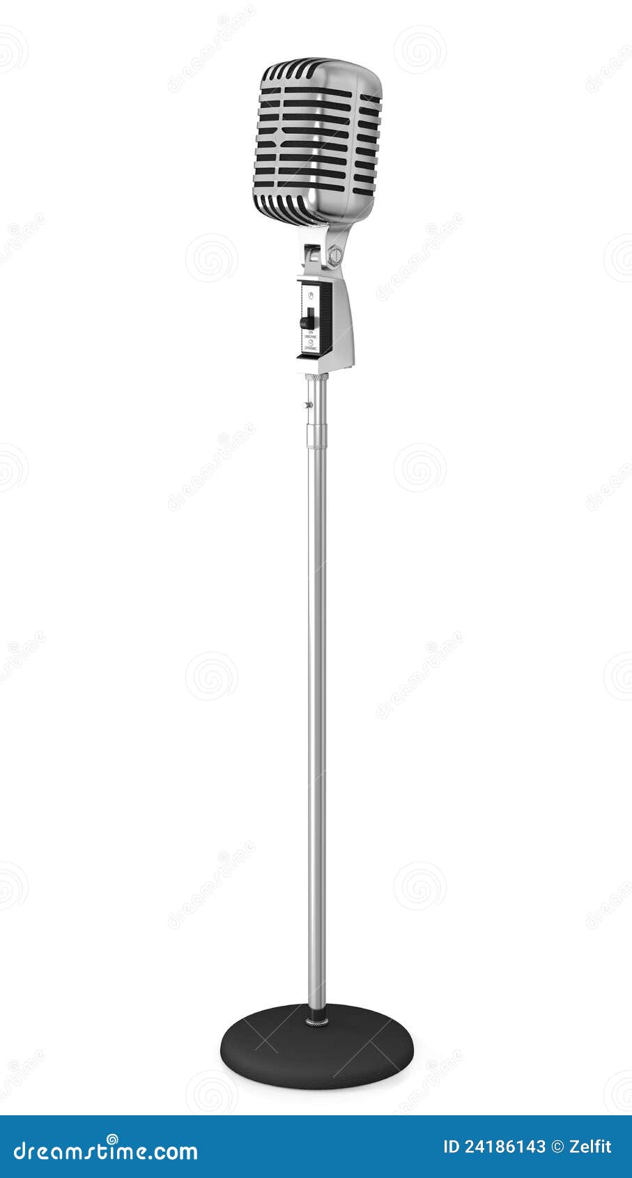 Classic Microphone With Music Notes On Background Stock Photography