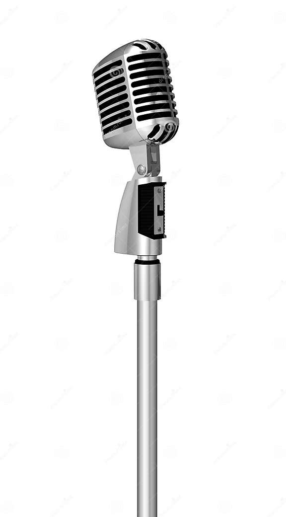 Classic microphone on pole stock illustration. Illustration of sing