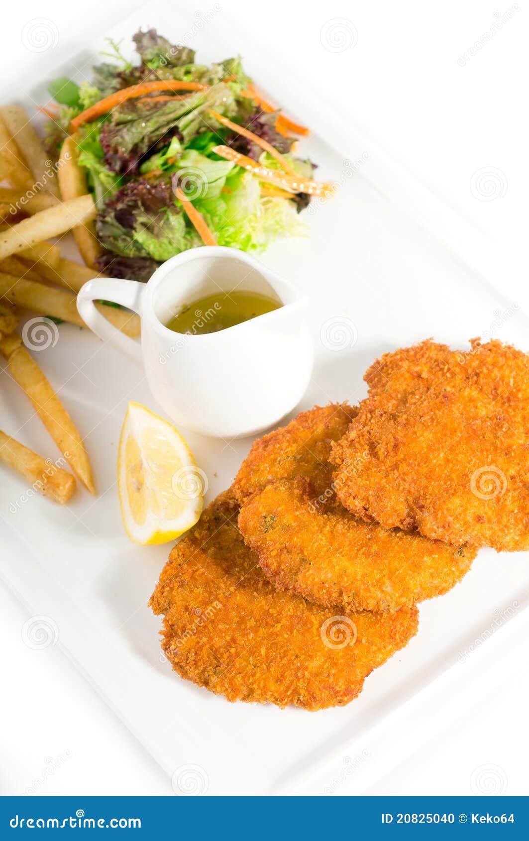 Classic Milanese Veal Cutlets and Vegetables Stock Photo Image of
