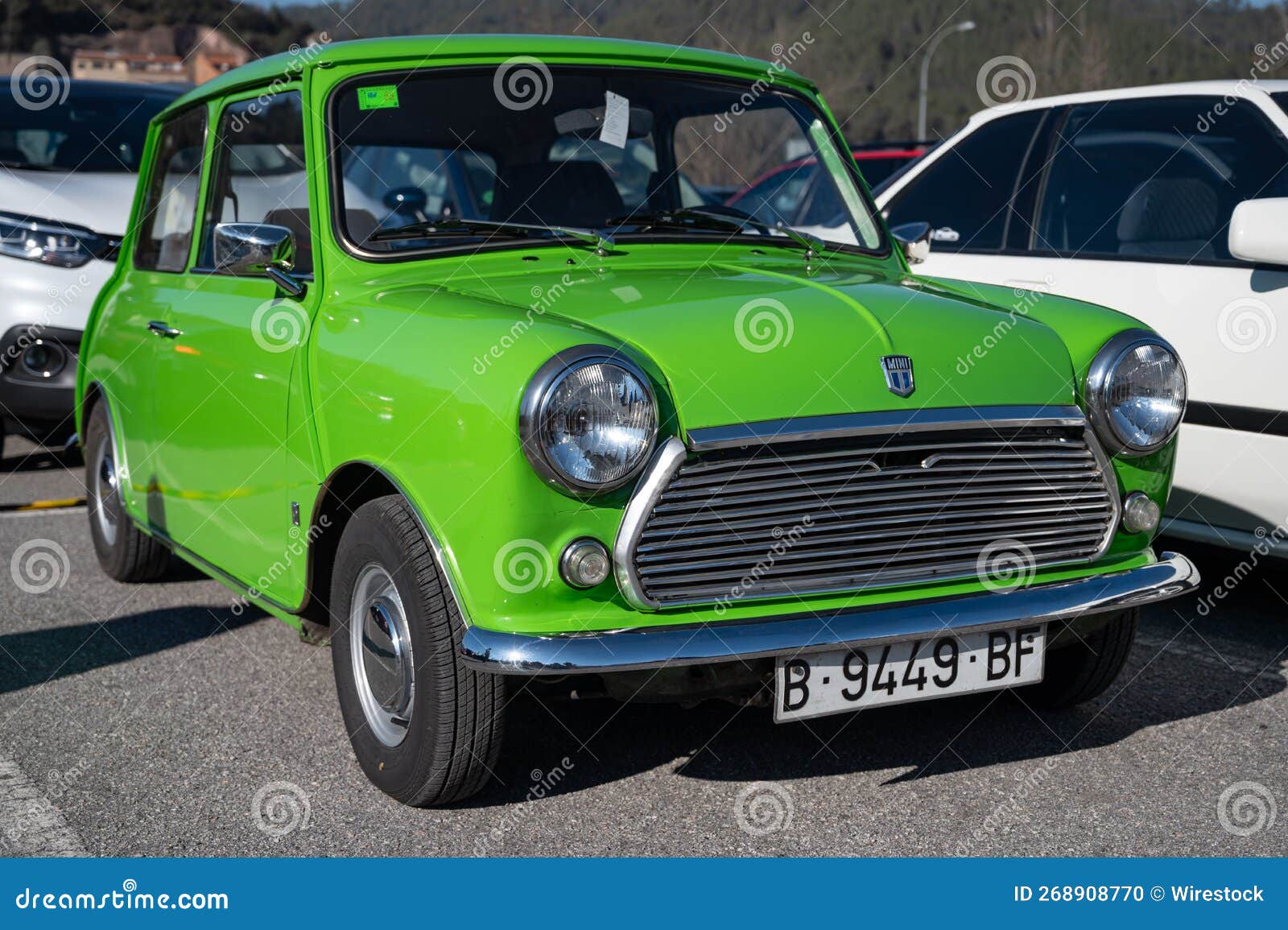 Classic Mini of Green Color Parked in Street Editorial Image - Image of ...