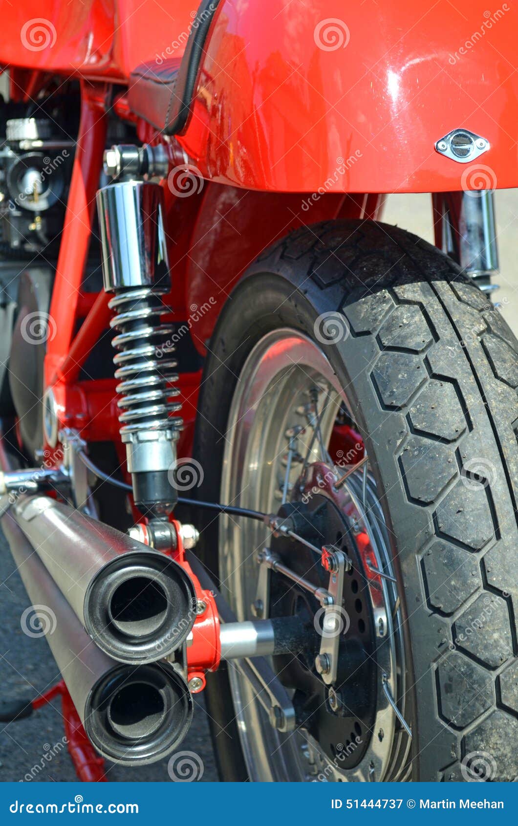Classic Motorcycle Exhaust Pipes. Stock Image - Image of tire