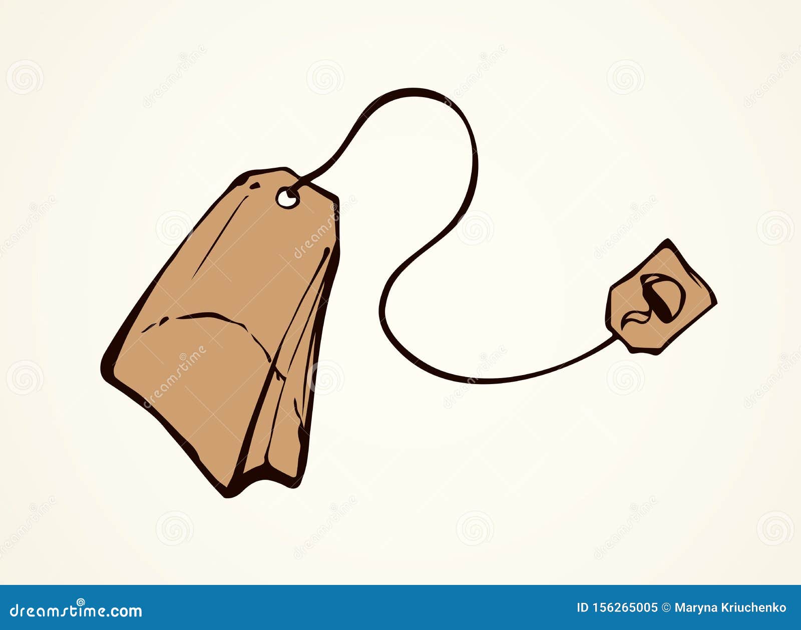 Tea bag. Vector drawing stock vector. Illustration of closeup - 156265005