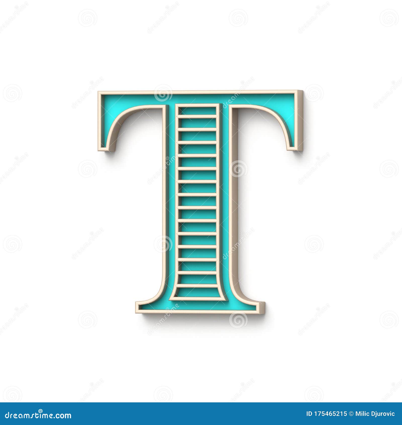 Classic Old Fashioned Font Letter T 3D Stock Illustration ...