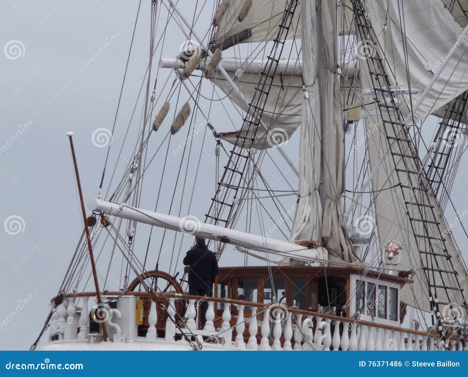 Classic Old Sailing Boat Poop Deck Stock Photo - Image 