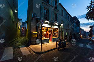 A Classic Parisian Cafe At Night Editorial Stock Photo Image Of 