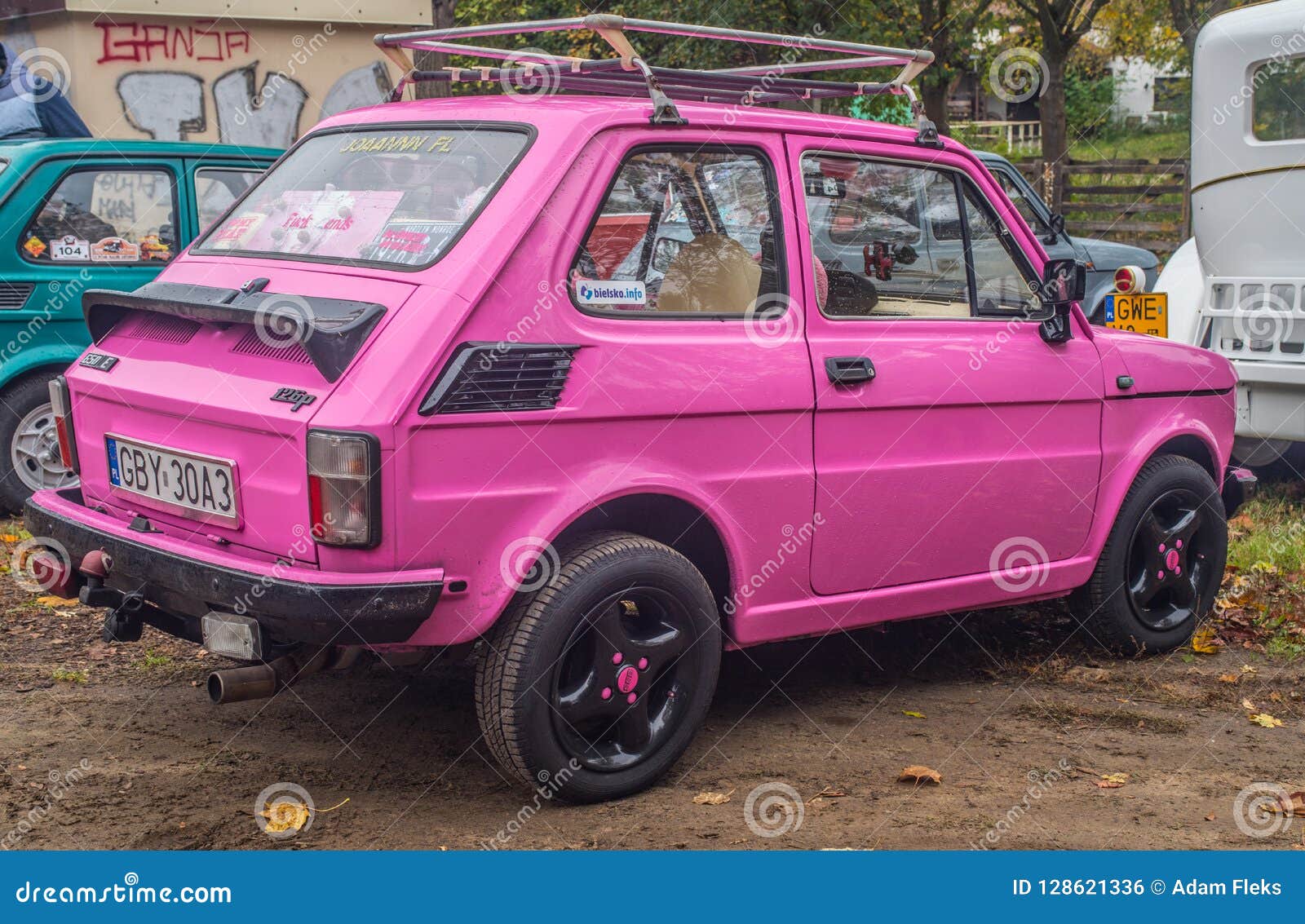 Classic Polish Car Polski Fiat 126p In Pink Editorial