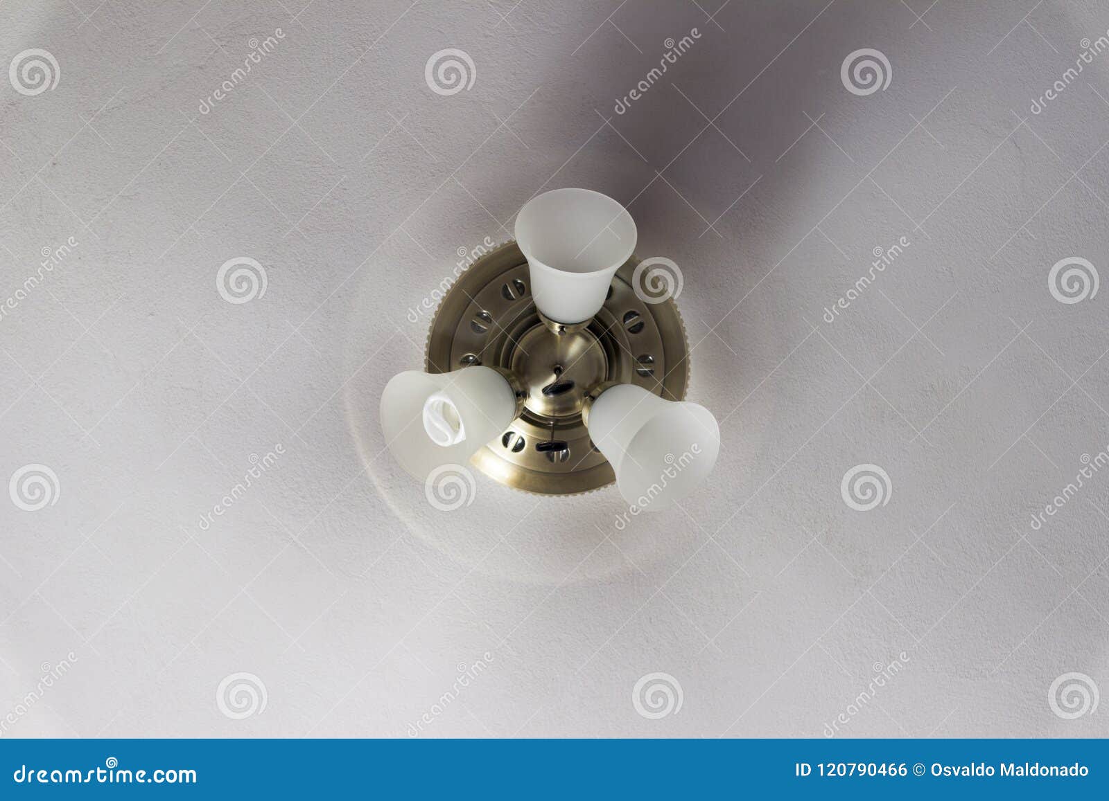 Classic Polished Brass Ceiling Fan With Light In Full Motion