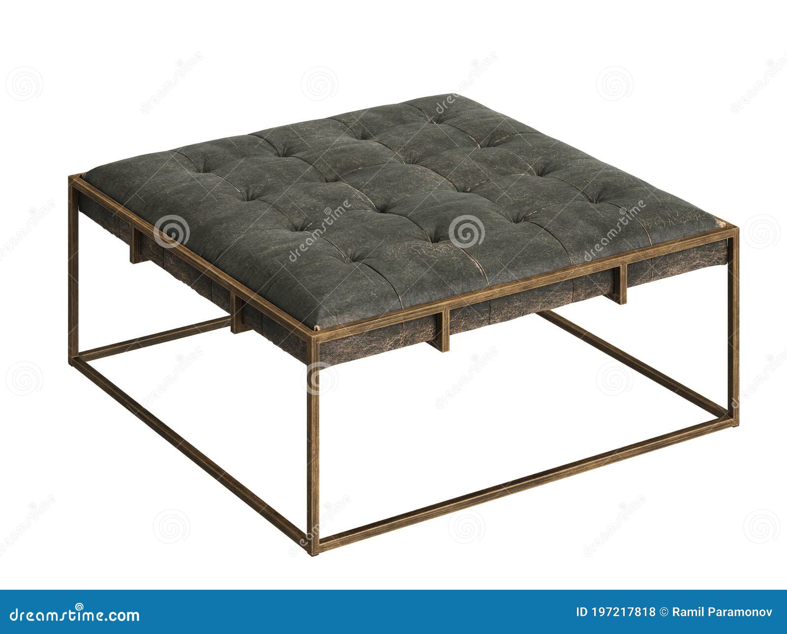 Classic Pouf Isolated on White Background Stock Illustration