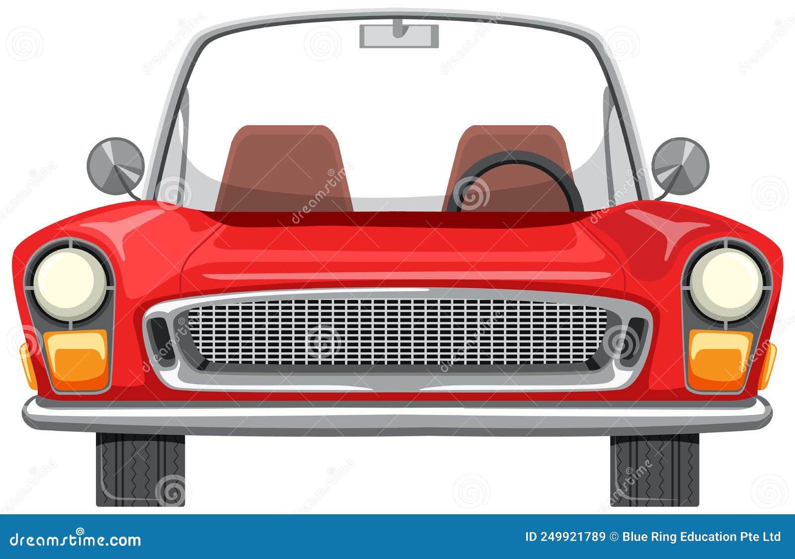 Classic Red Car in Cartoon Style Stock Vector Illustration of theme, colourful 249921789