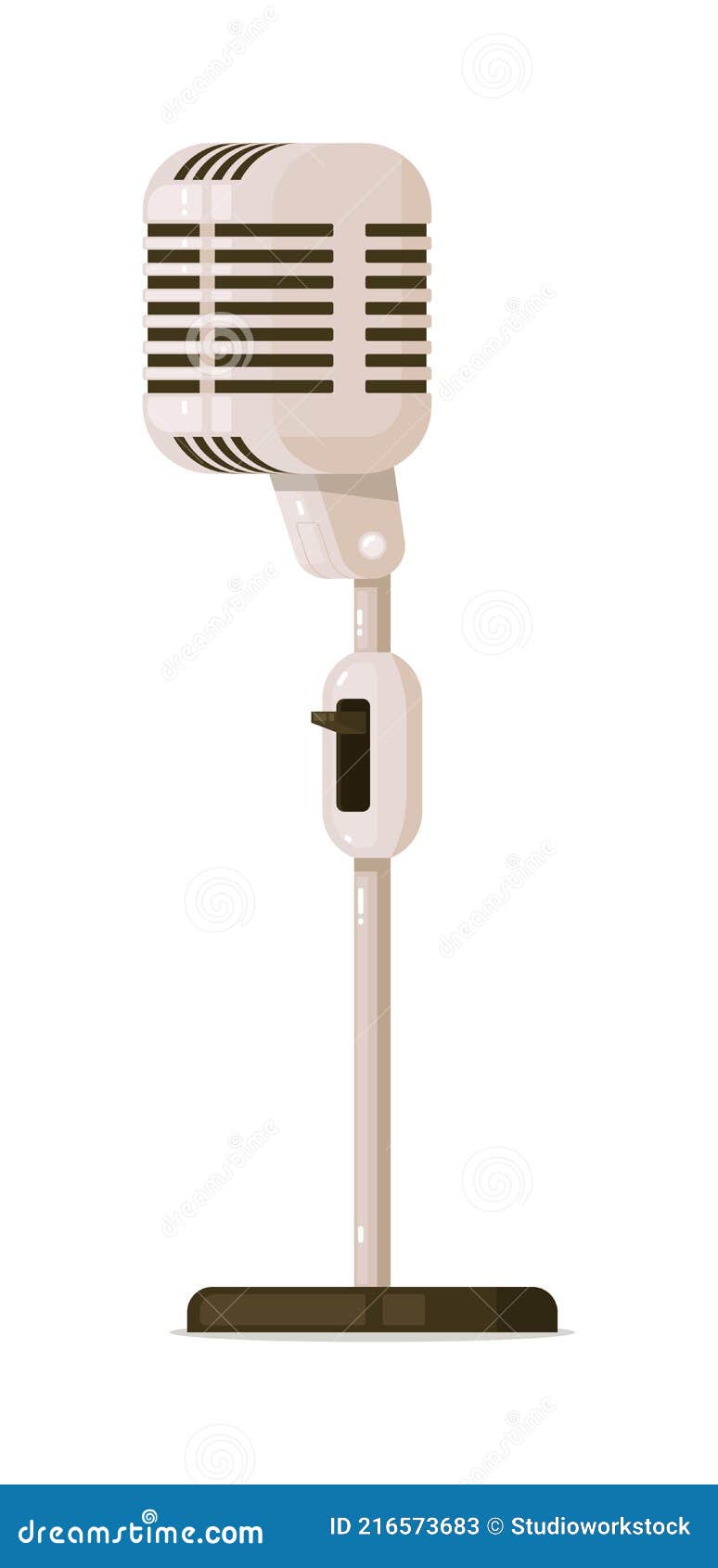 Classic Retro Dynamic Vocal Microphone Isolated Editorial Stock Photo Illustration of
