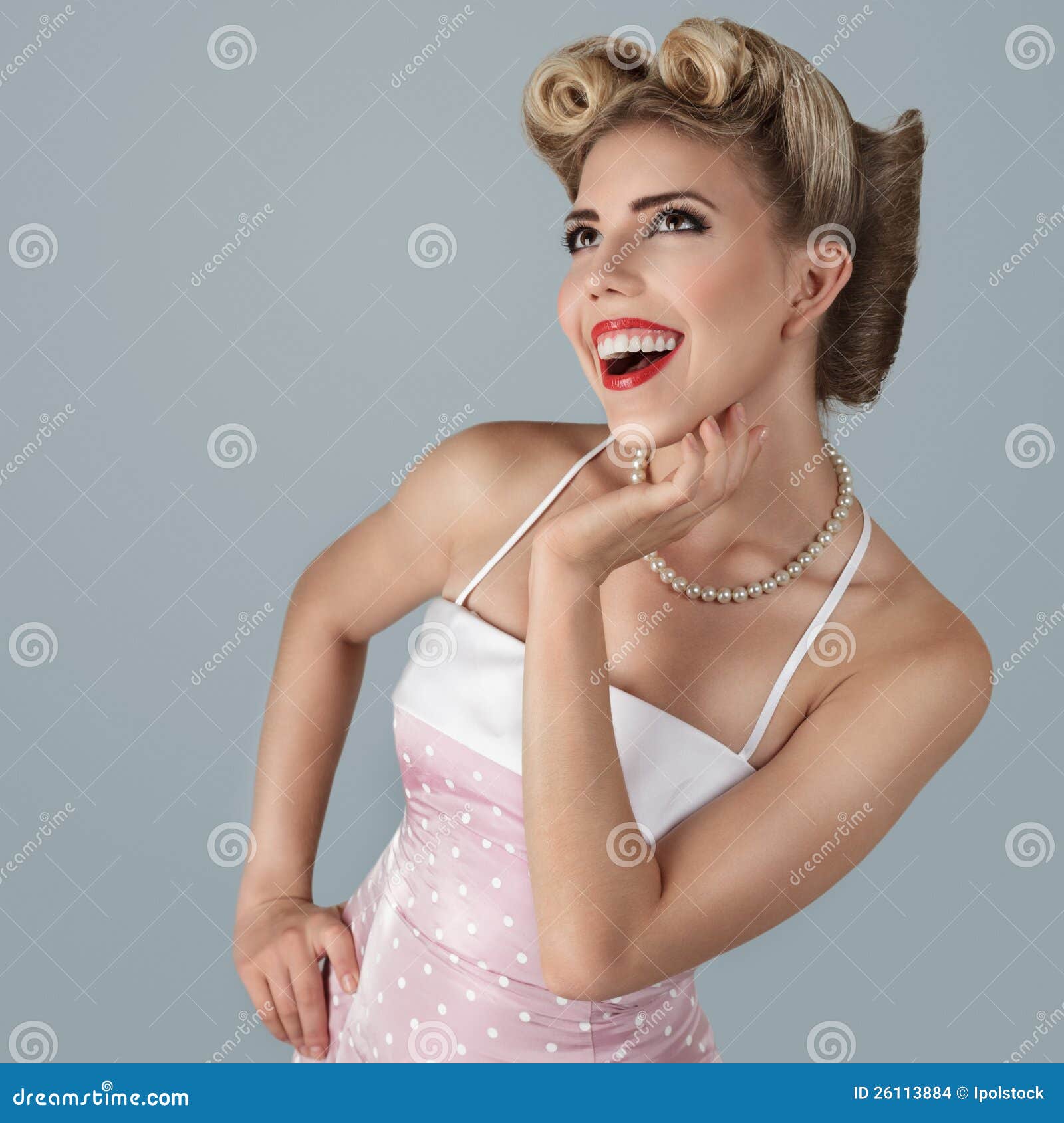 Classic Retro Style Young Pin-up Girl Stock Photo - Image of girl, lovely:  26113884