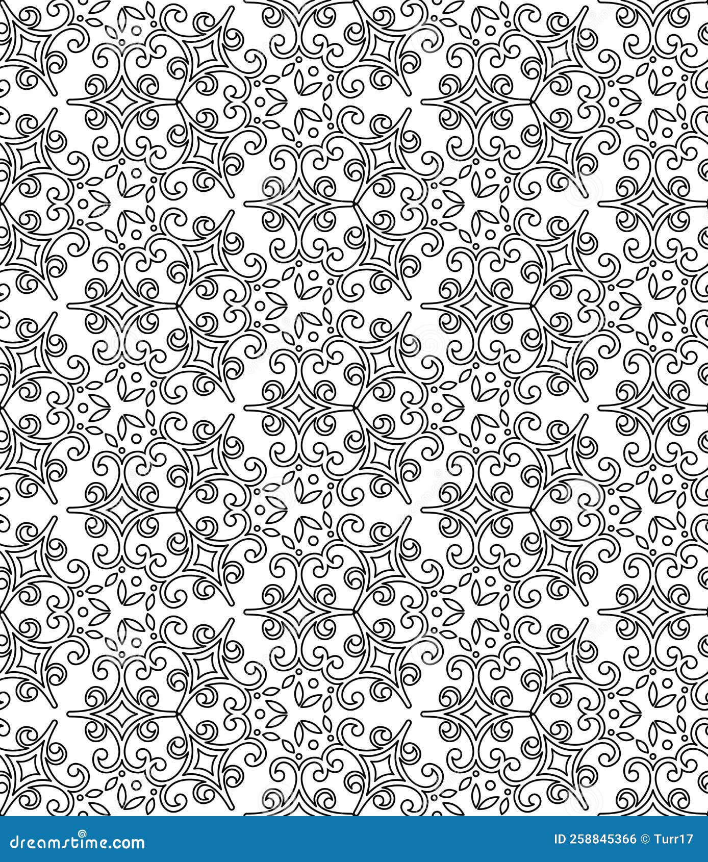 Classic Seamless Vector Fine Pattern with Arabesques Stock Illustration