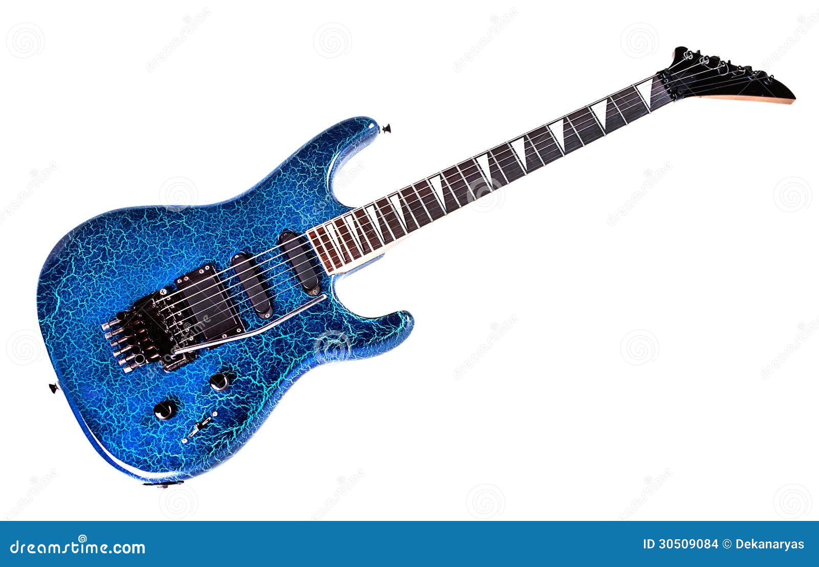 Classic Shape Blue Electric Guitar Stock Photo Image of background