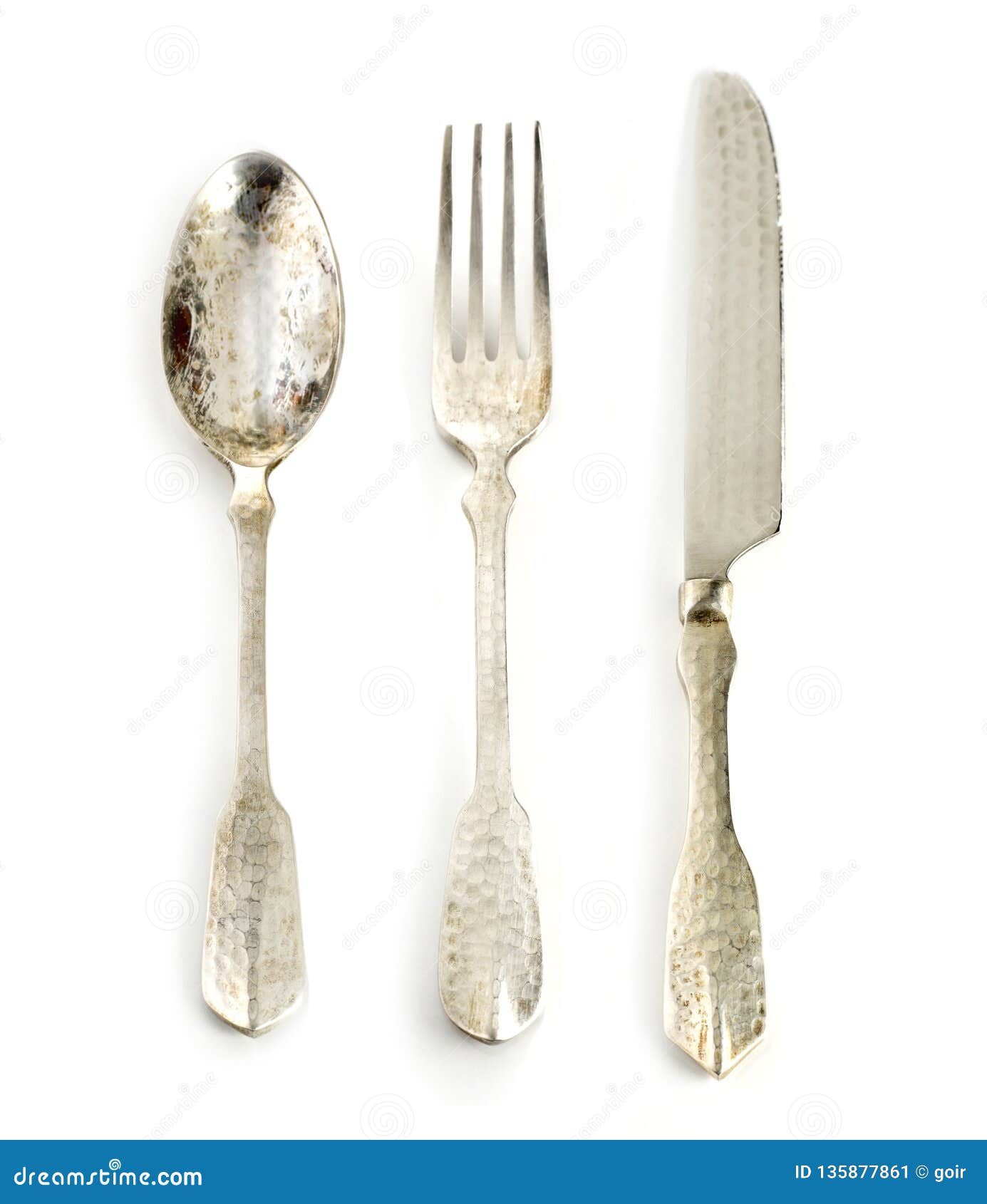 Classic Silverware on White Stock Image Image of retro, white 135877861