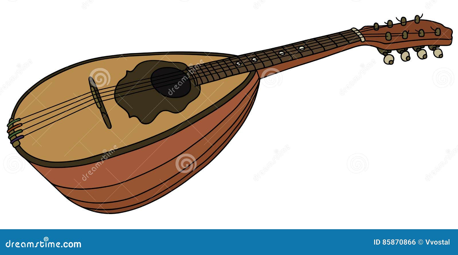 Classic small mandolin stock vector. Illustration of folk 85870866