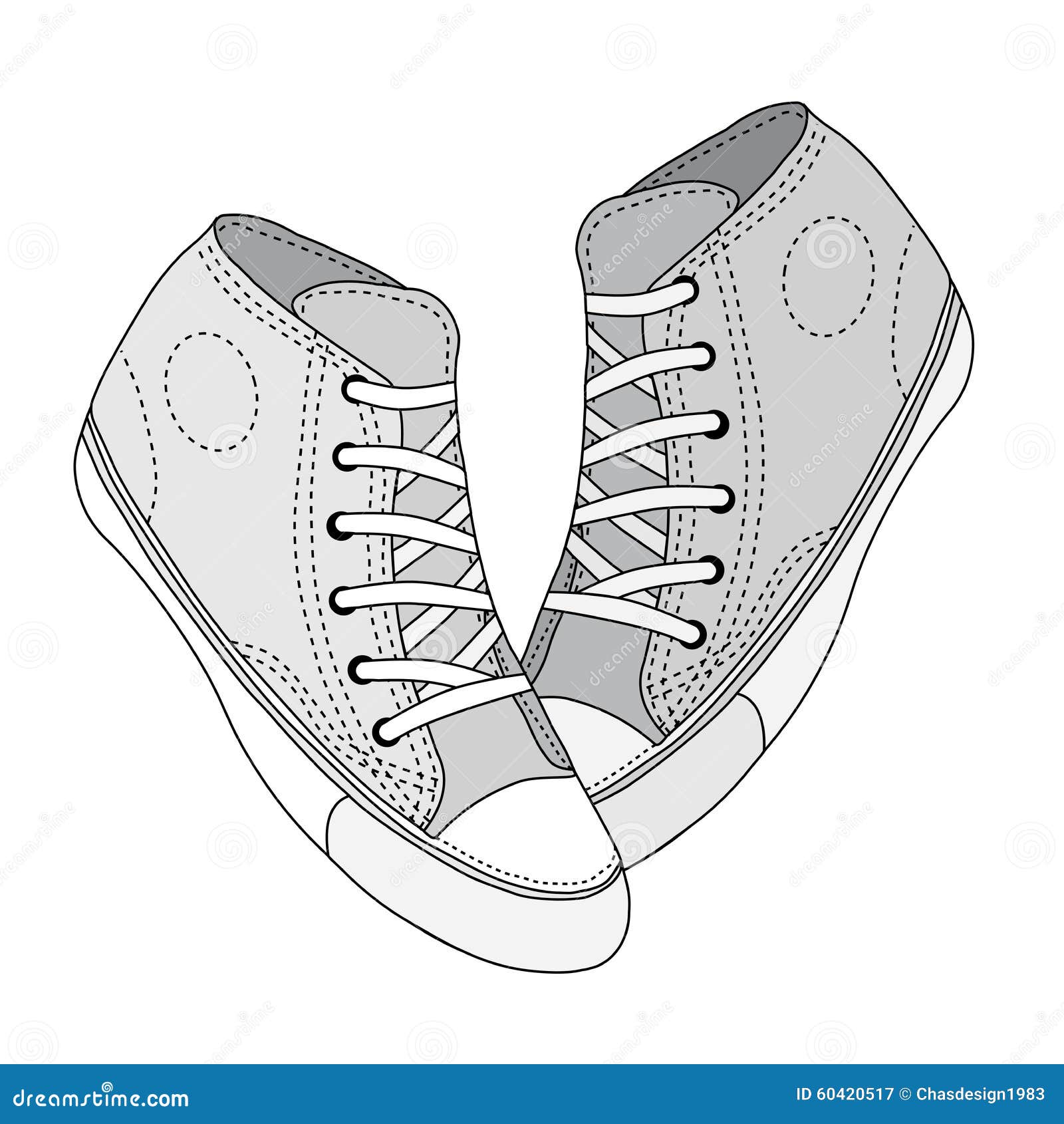 Classic sneaker sketched stock vector. Illustration of fashion - 60420517