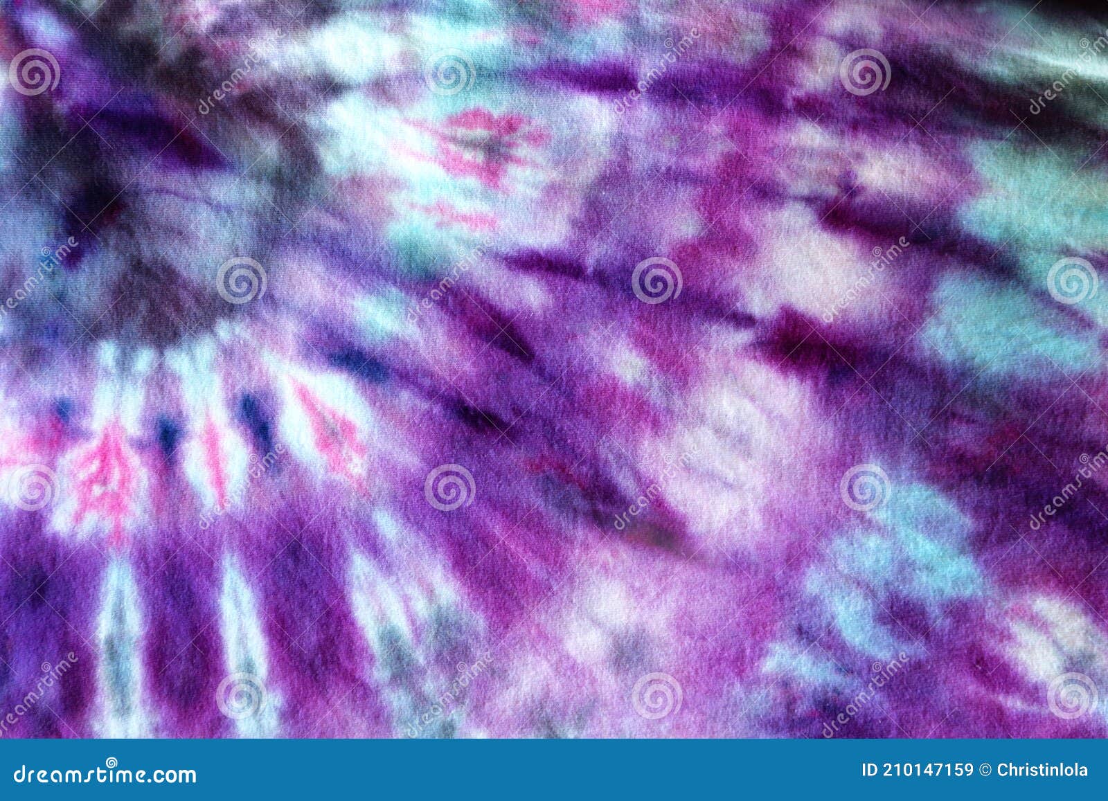 Classic Spiral Of Pink, Purple, Blue, And Black Tie Dye On Shirt ...
