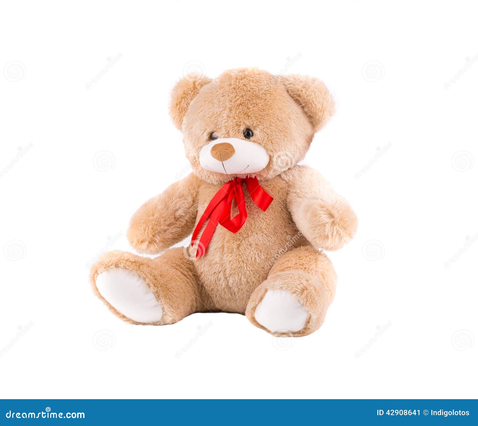 Classic Teddybear with Red Bow. Stock Image Image of revival, brown