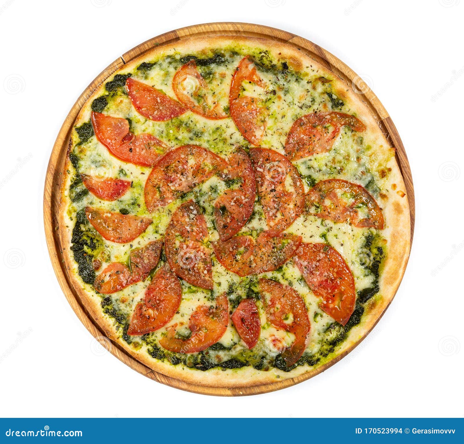 Classic Thin Margarita Pizza on a White Background Stock Photo - Image ...