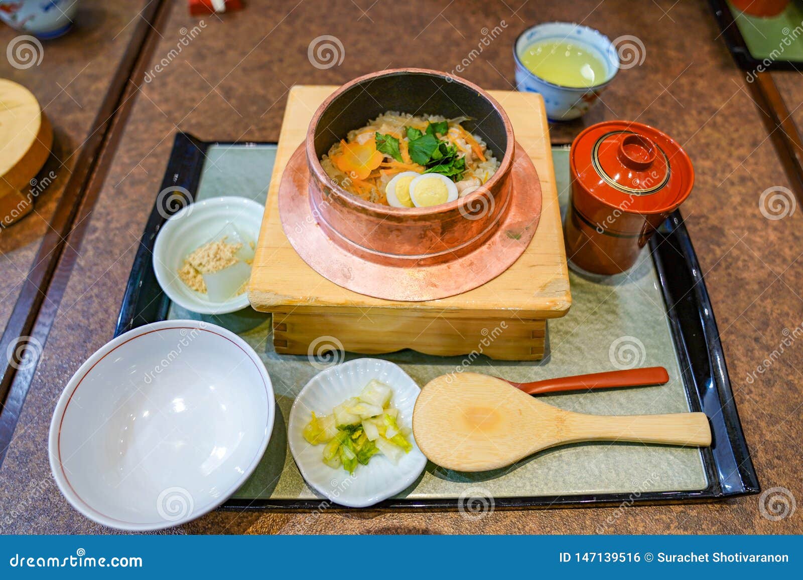 Photo about Classic traditional Japanese food set., Osaka, Japan. 