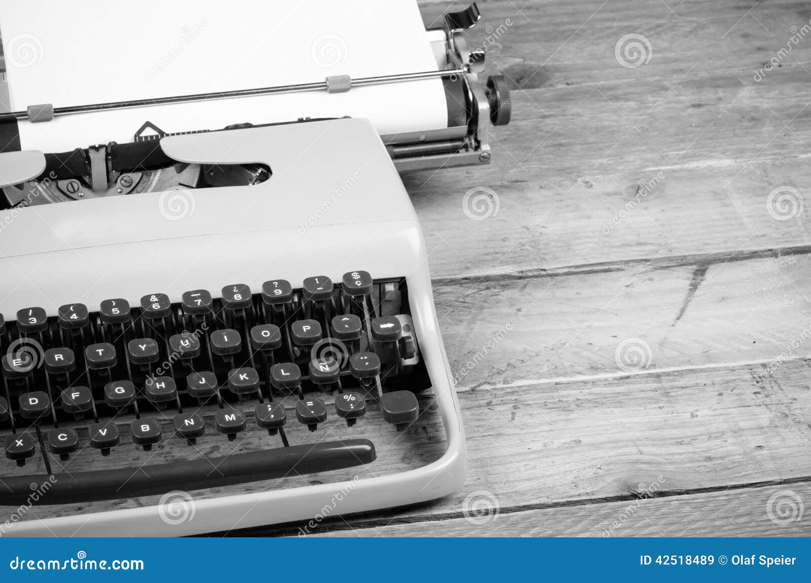 Classic Typewriter Ready for Action Stock Image Image of paper