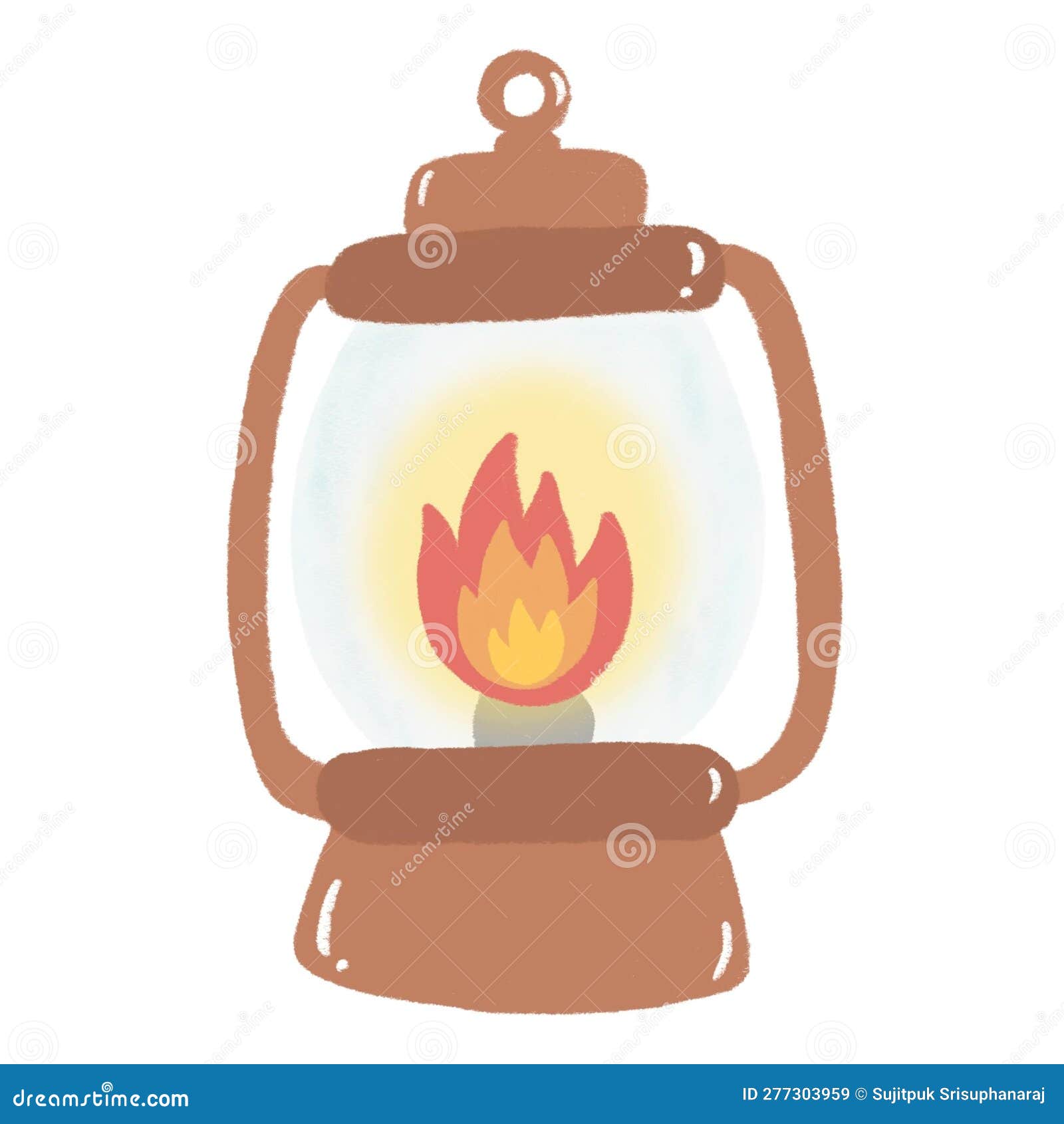 Classic and Typical Oillamp for Camping Stock Vector Illustration of