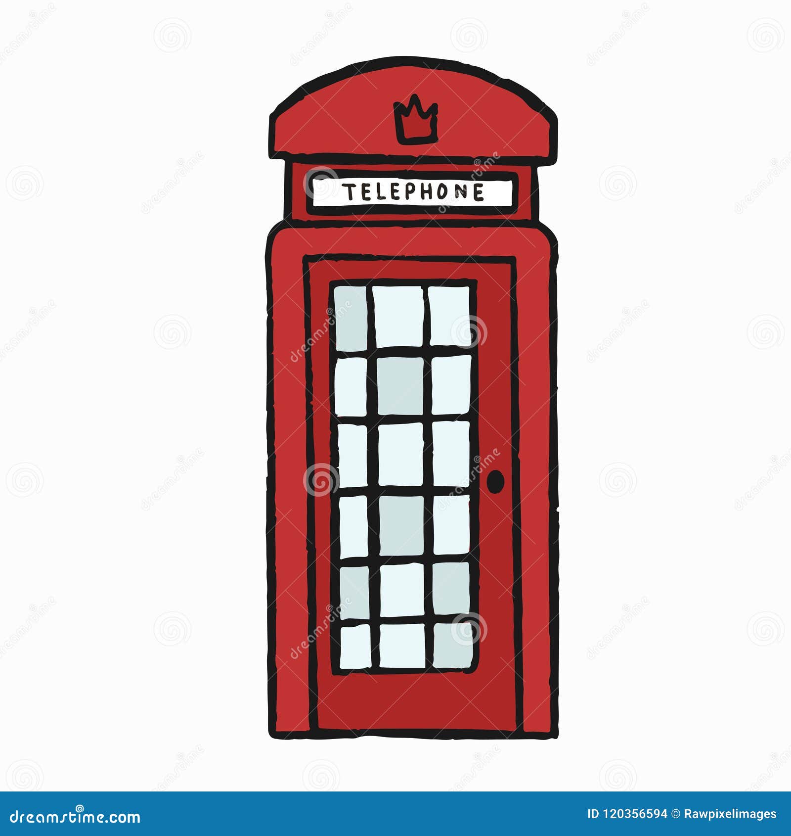 Classic UK Red Telephone Box Illustration Stock Vector Illustration
