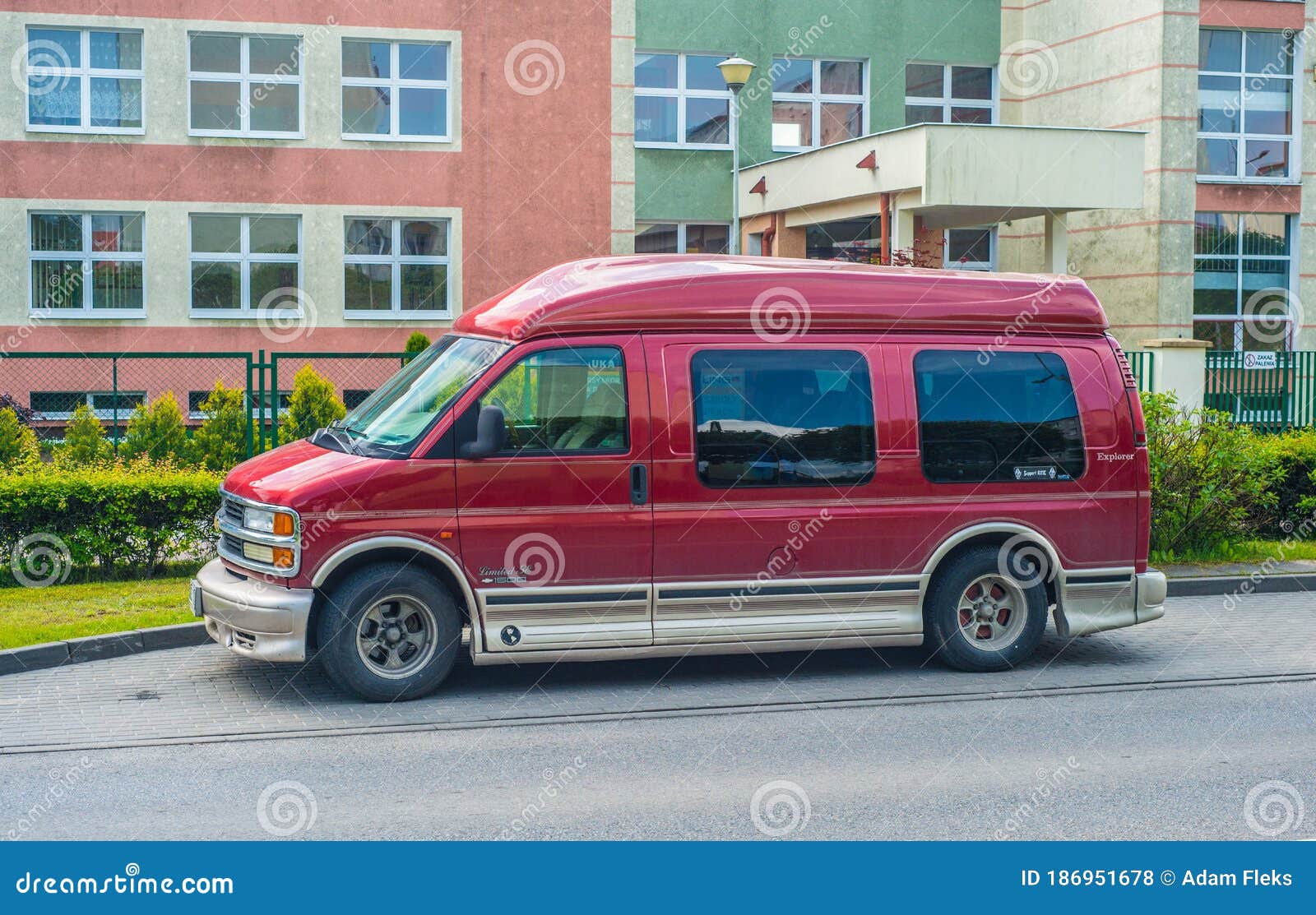 Classic Van Chevrolet Explorer 1600 Parked Editorial Stock