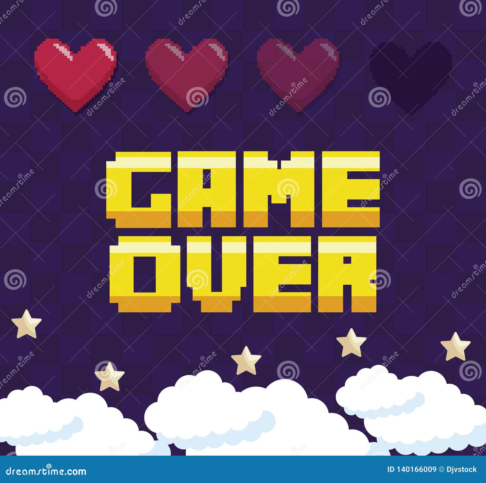 Classic Video Game Over Message Stock Vector Illustration of message