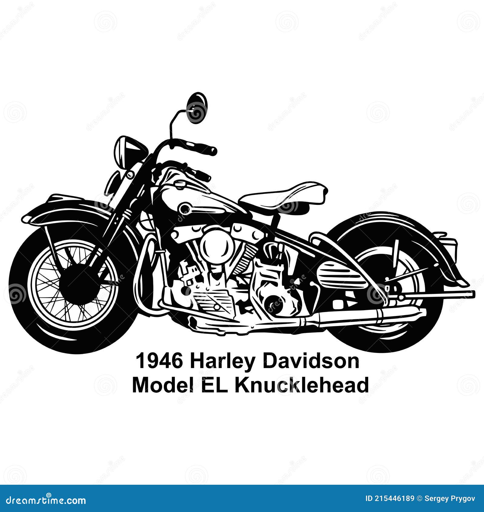 Classic Vintage Motorcycle - Vector Stencil, Silhouette, Vector