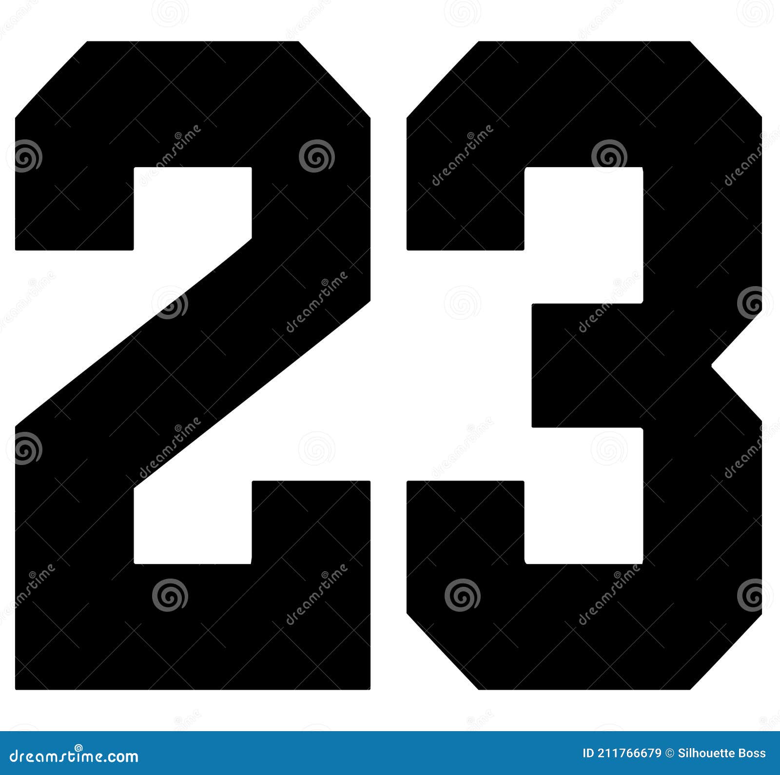 23 American Football Classic Vintage Sport Jersey Number in black number on  white background for american football, baseball or basketball | Metal