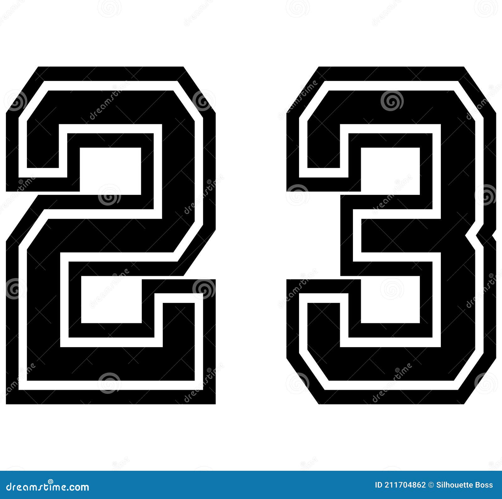 23 American Football Classic Vintage Sport Jersey Number in black number on  white background for american football, baseball or basketball | Poster