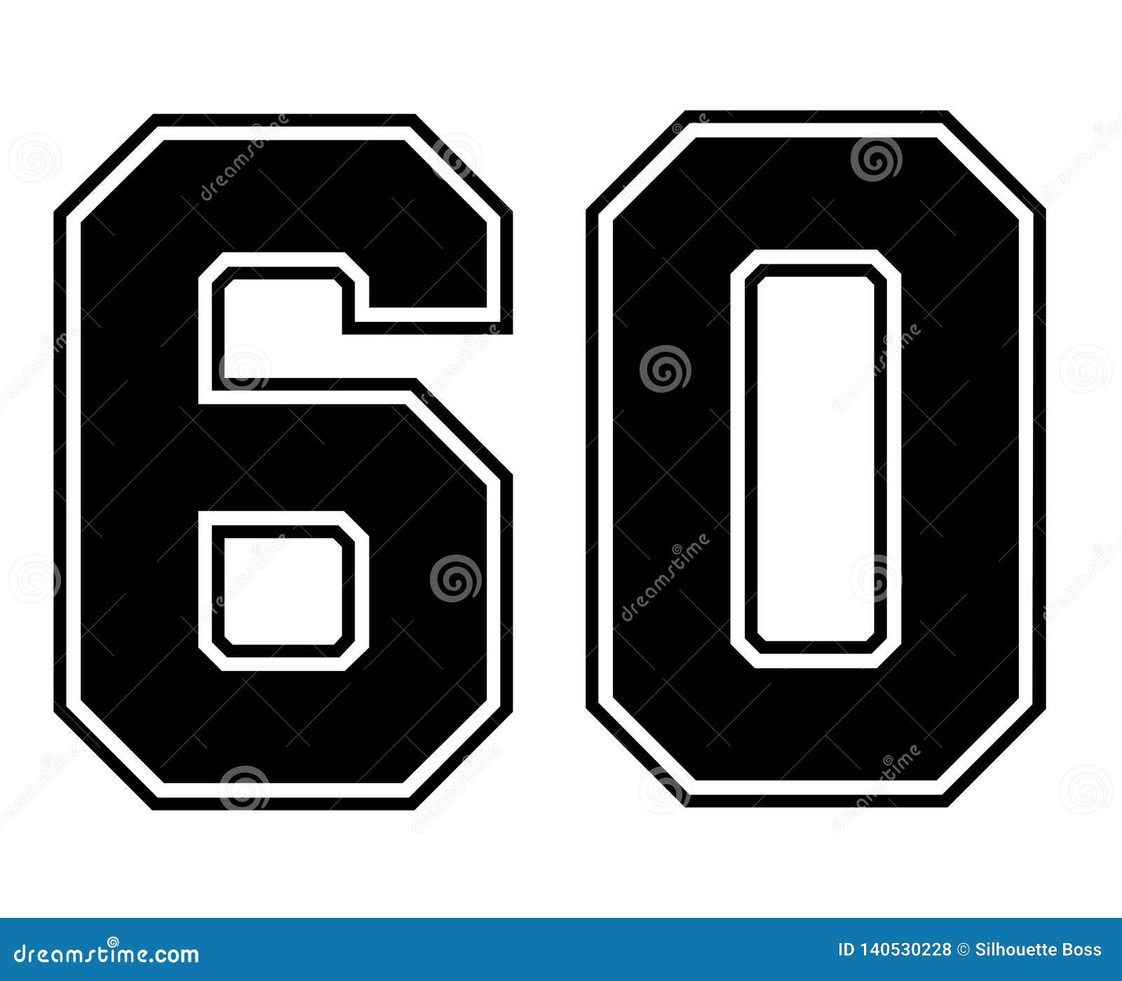 60 Classic Vintage Sport Jersey Number 