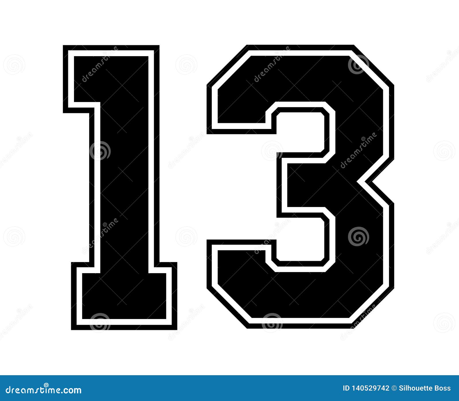 13 Classic Vintage Sport Jersey Number 