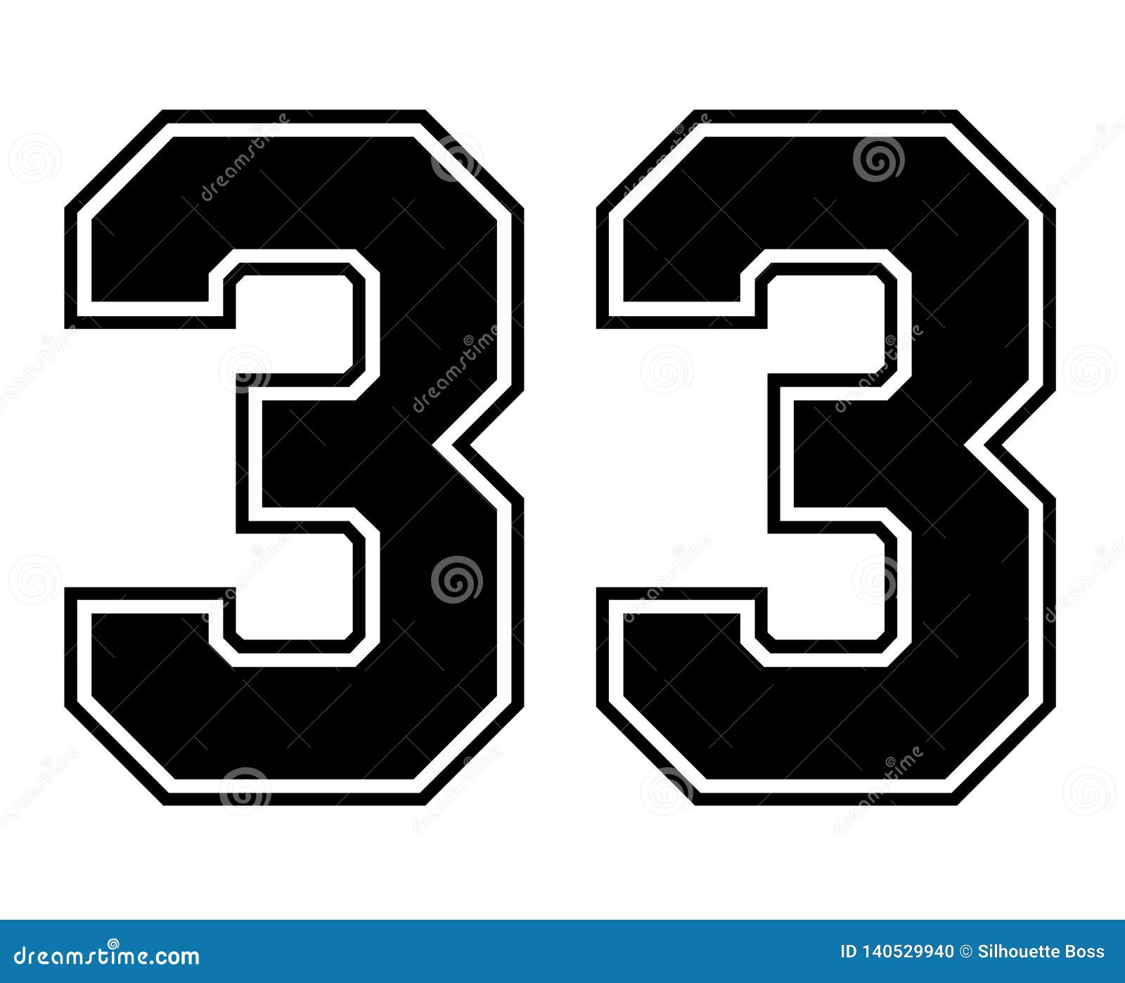 33 Classic Vintage Sport Jersey Number 