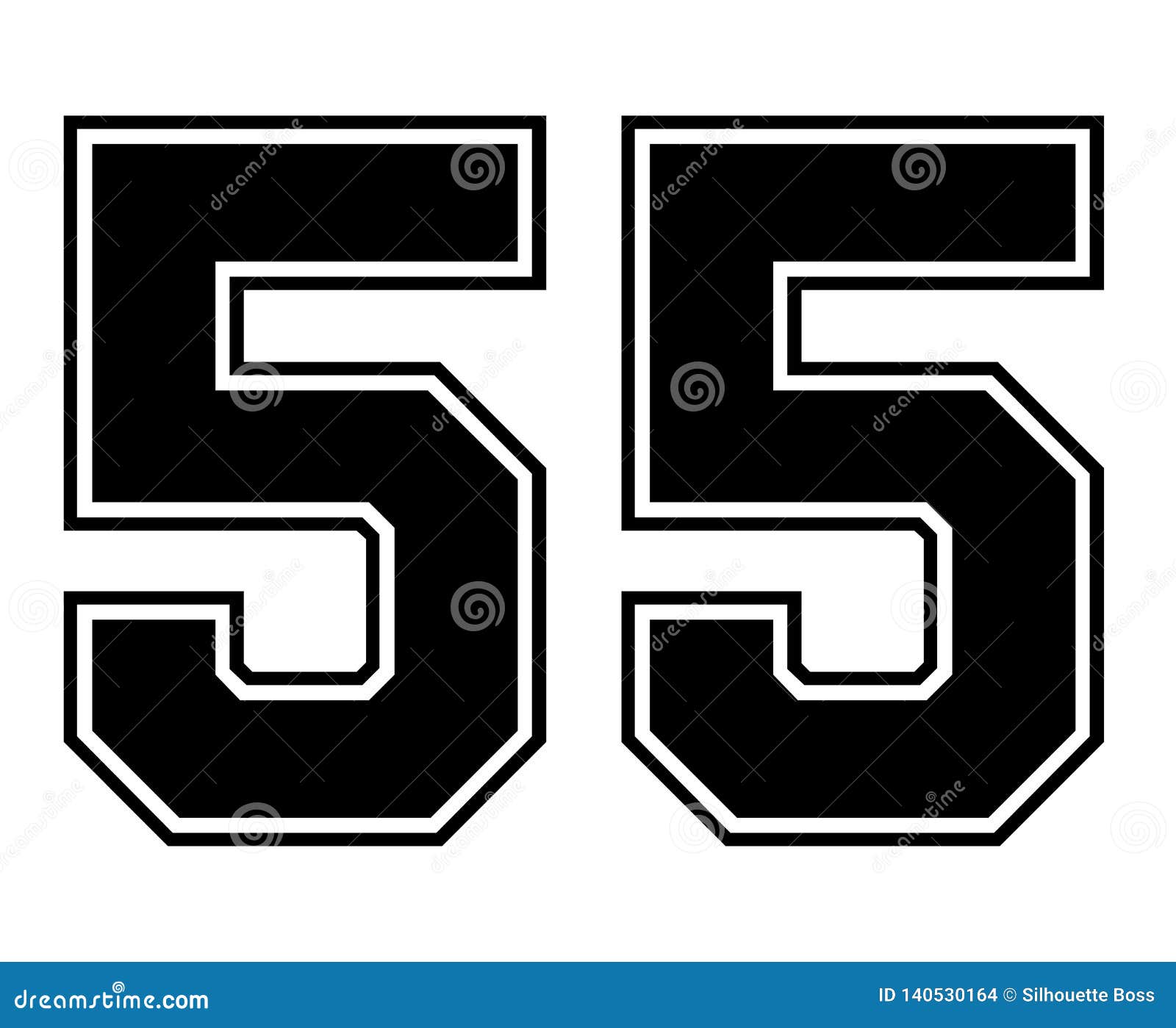 55 Classic Vintage Sport Jersey Number 