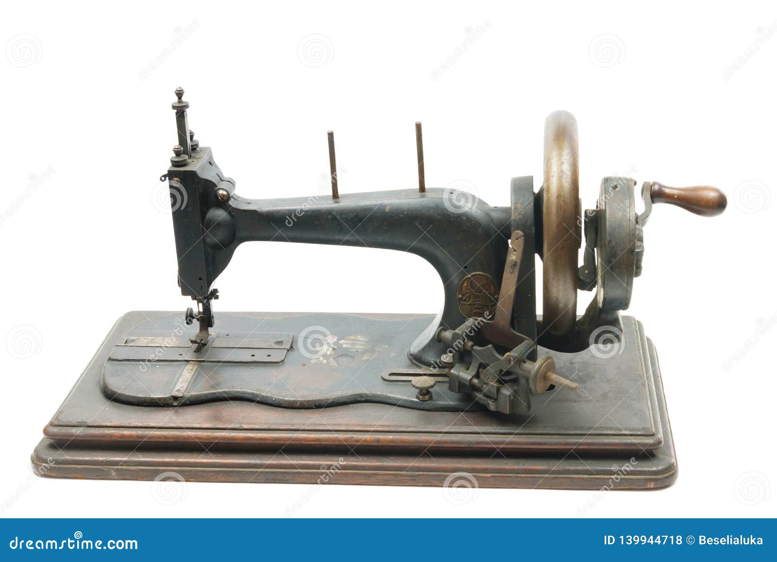 Classic Vintage Style Manual Sewing Machine Editorial Stock Photo