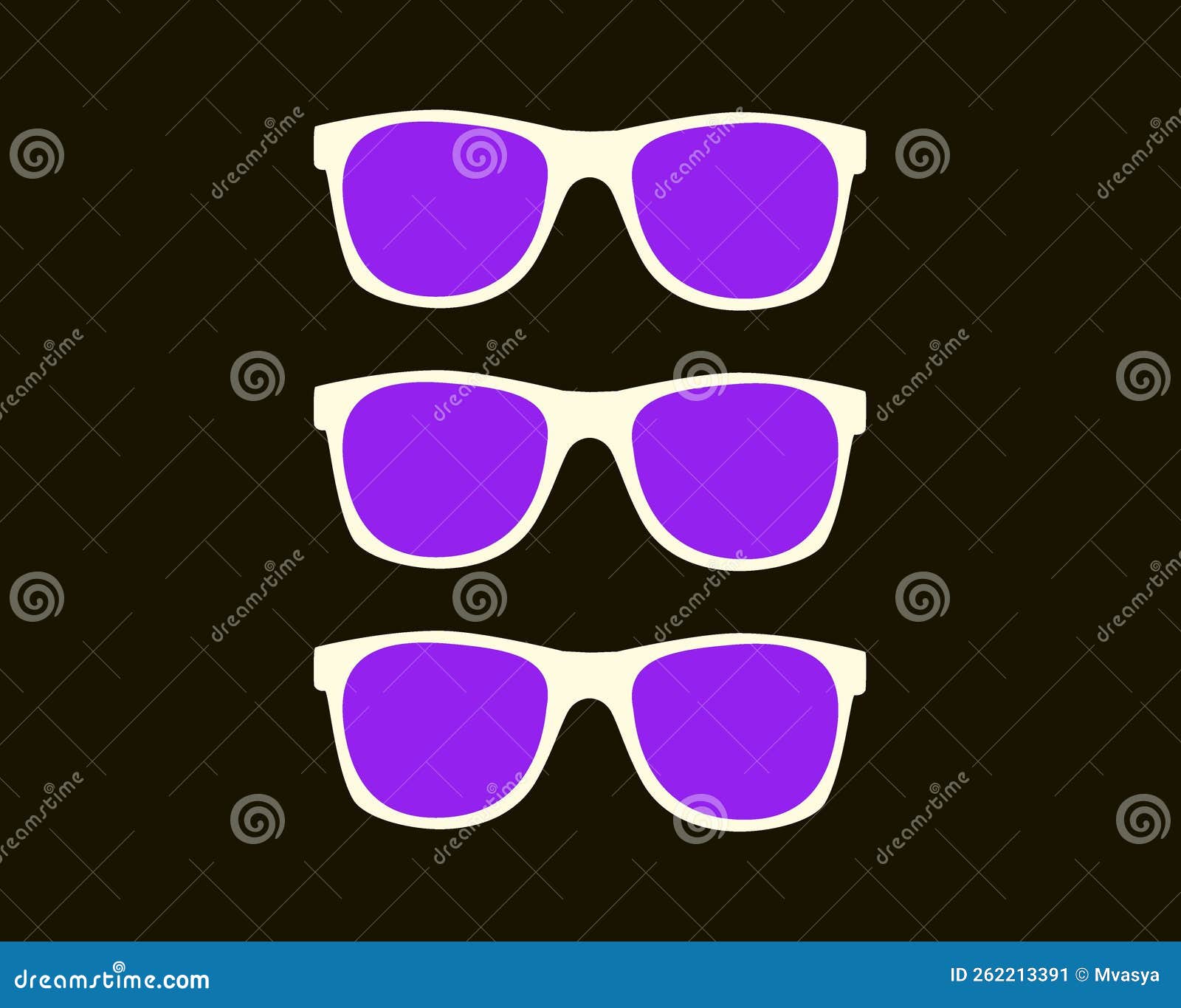 Classic Vintage Sunglasses Realistic Isolated Vector Illustration Classic Vintage Sunglasses