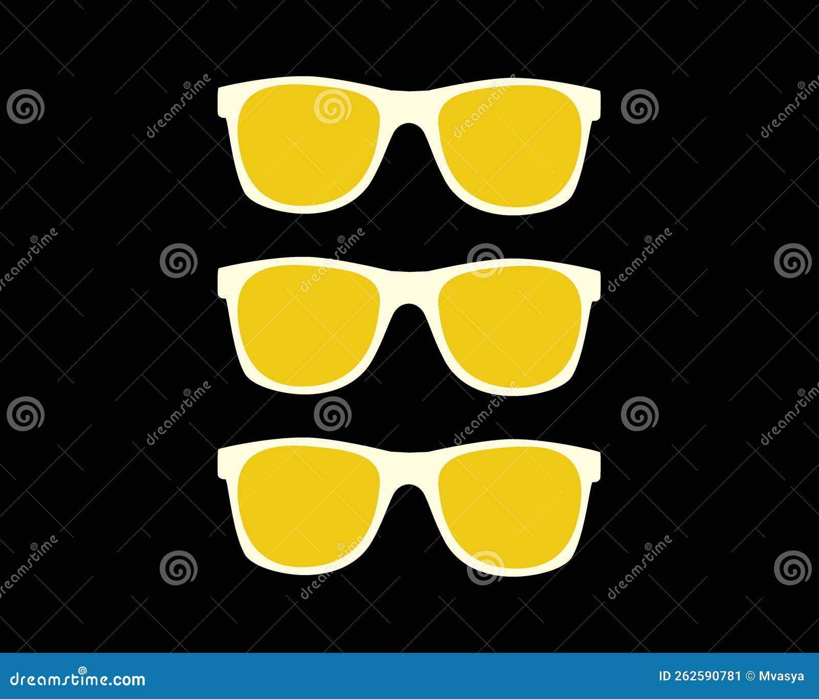 Classic Vintage Sunglasses Realistic Isolated Vector Illustration