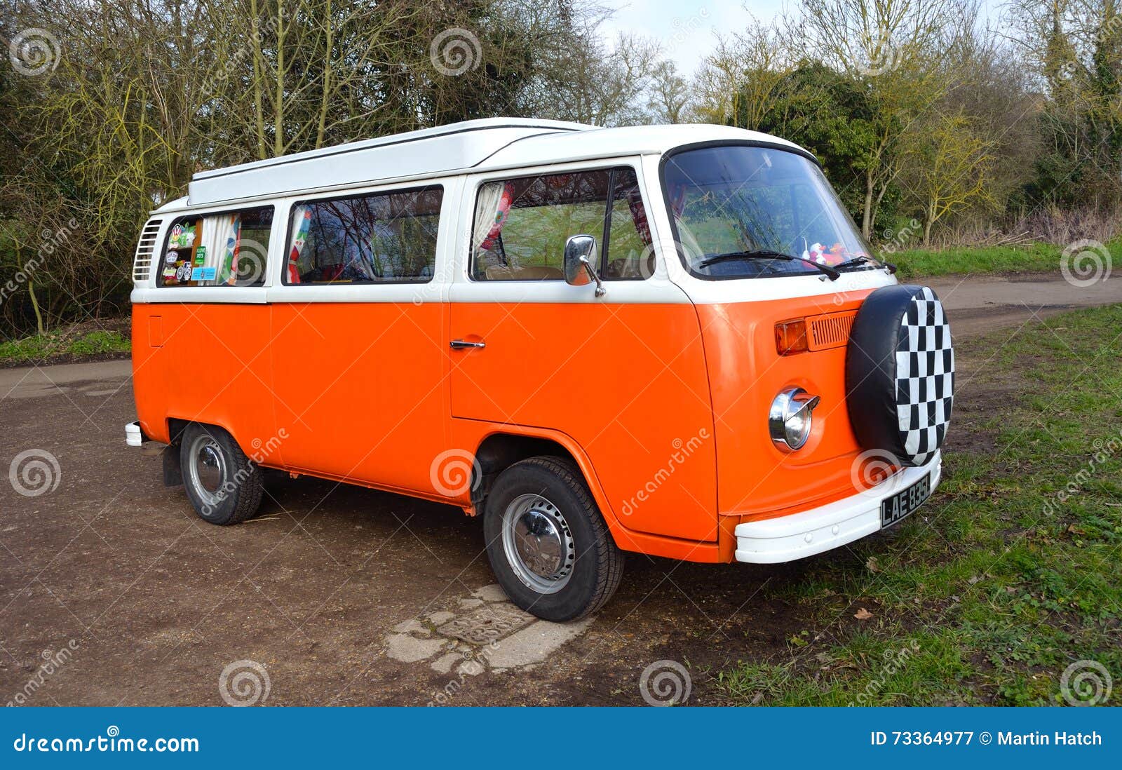 vw camper orange