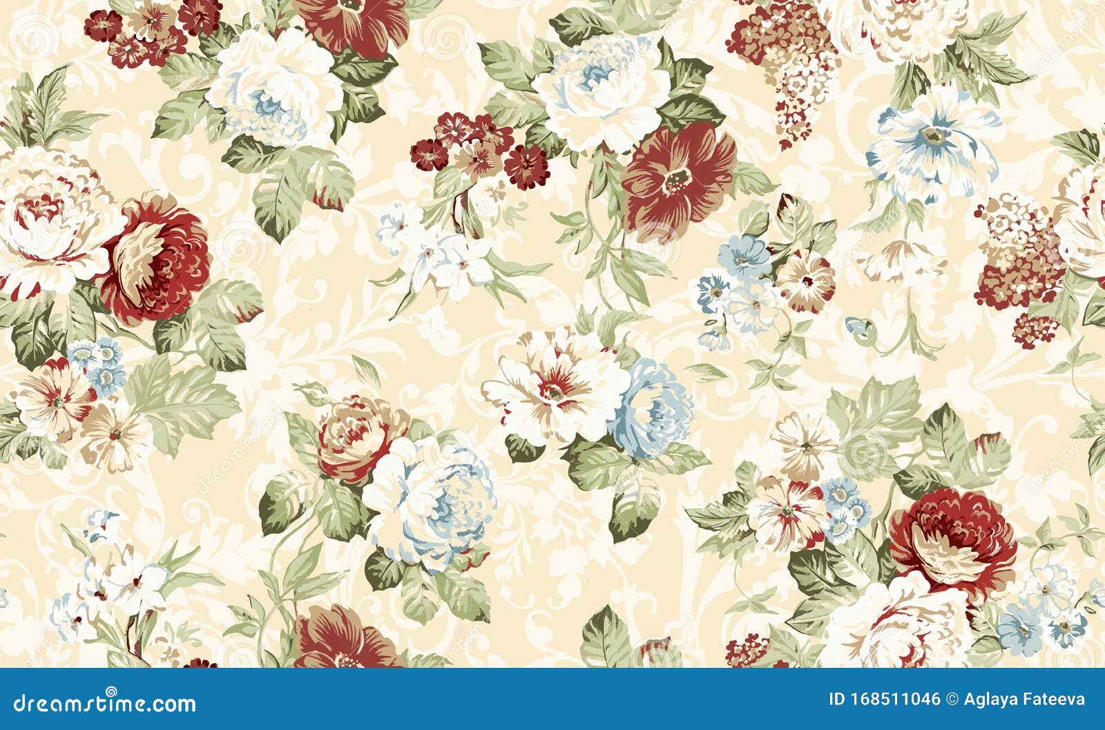 Classic Wallpaper Seamless Vintage Flower Pattern on Beige Background Stock  Illustration - Illustration of floral, graphics: 168511046
