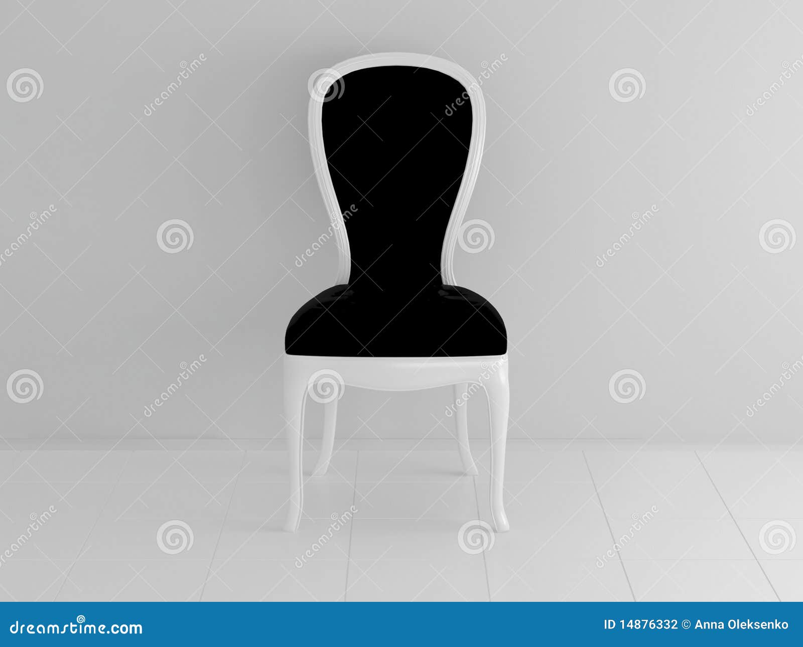 Classic White and Black Armchair Stock Illustration Illustration of