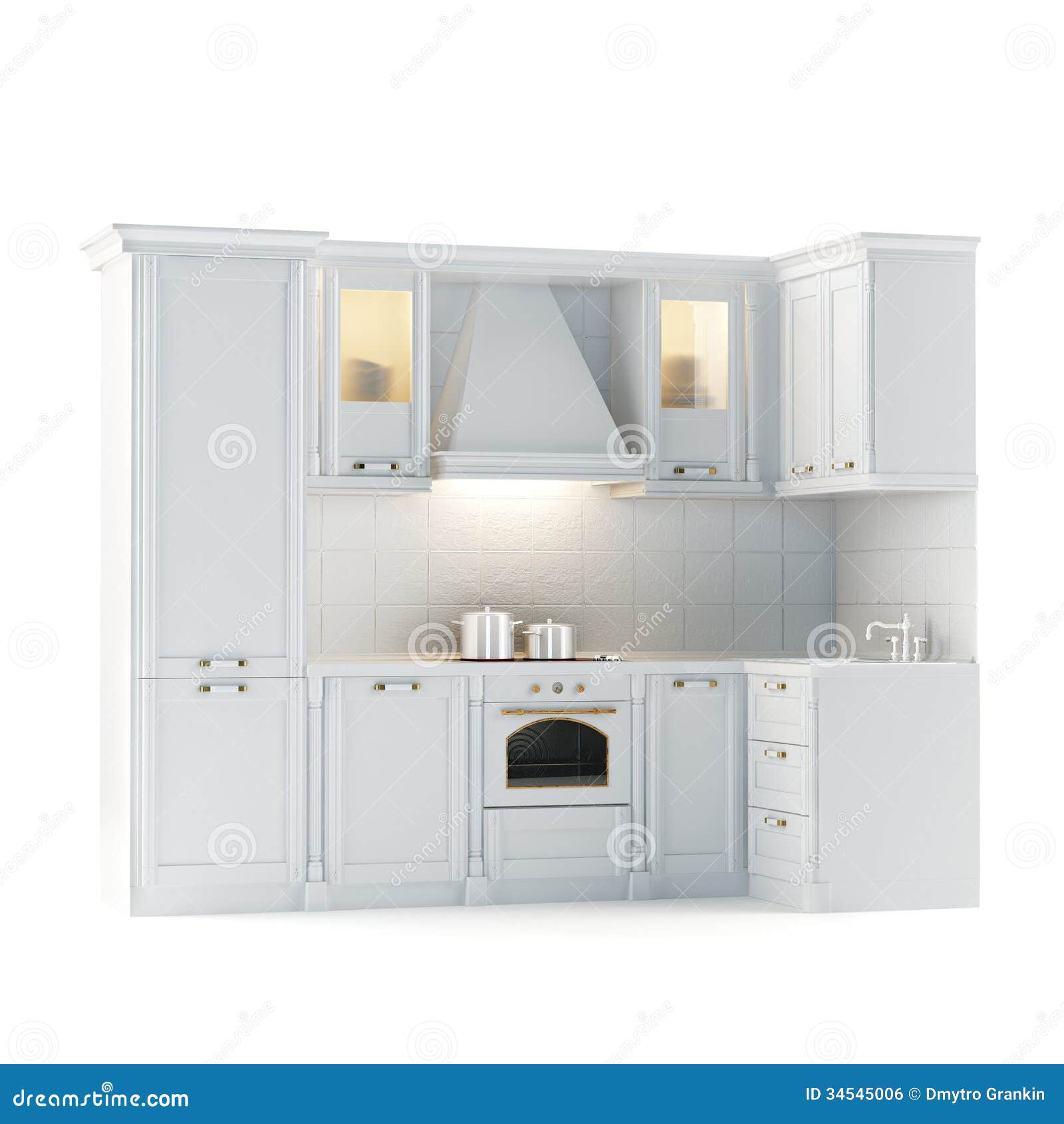 Classic White Kitchen Cabinet Isolated On White Stock Illustration Illustration of Classic White Kitchen Cabinet Isolated On White Stock Illustration Illustration of