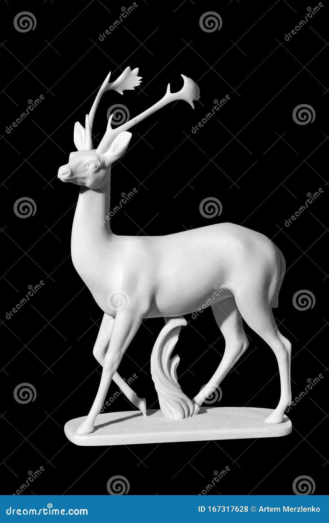 Classic White Marble Statue of a Deer Stock Photo Image of detail